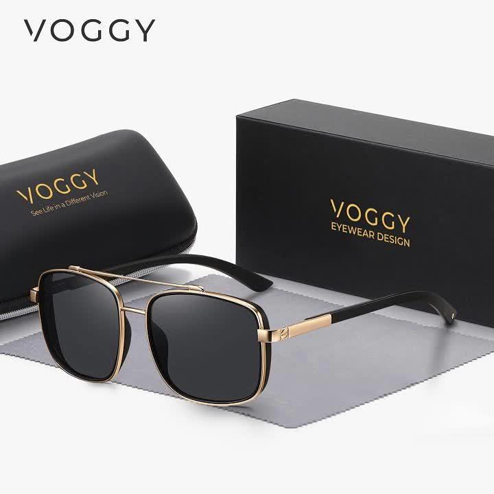 VOGGY Fashion Simple Retro Pilot Metal TR90 UV Protection Polarized Glasses, Men And Women Driving Outdoor Riding Fishing Holiday Party Decoration Props Gifts