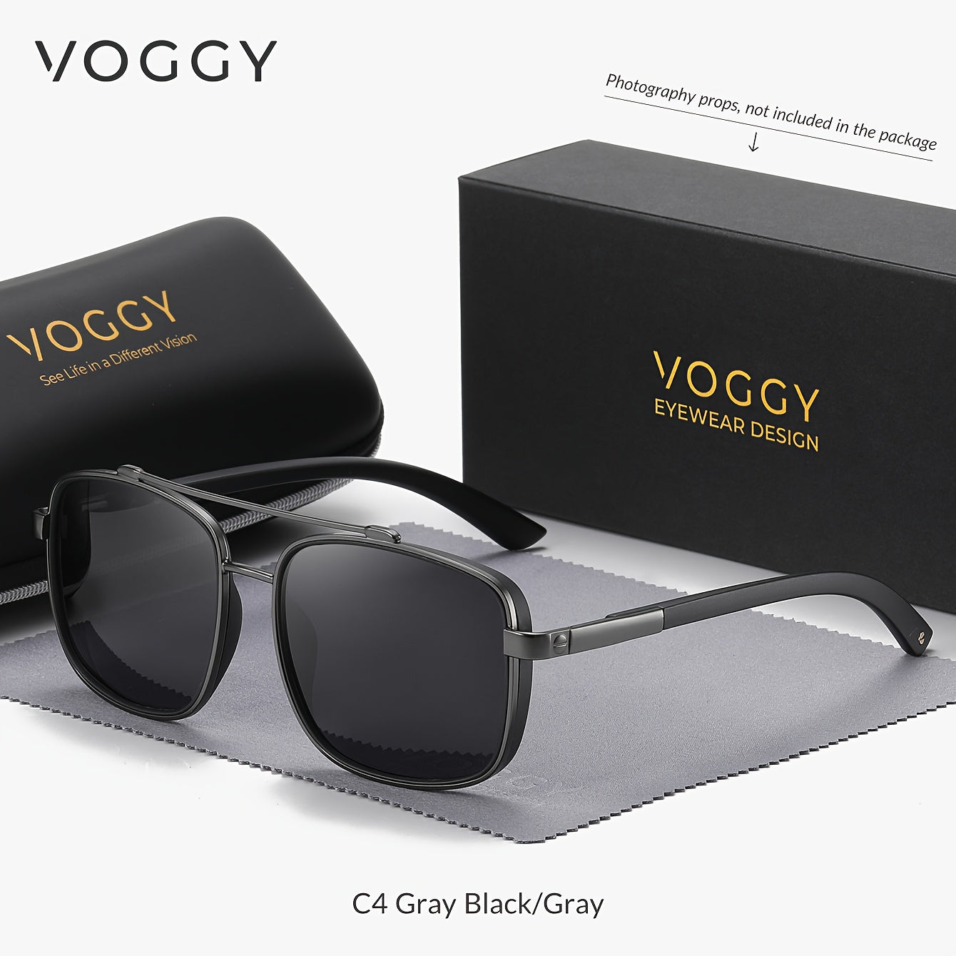 VOGGY Fashion Simple Retro Pilot Metal TR90 UV Protection Polarized Glasses, Men And Women Driving Outdoor Riding Fishing Holiday Party Decoration Props Gifts